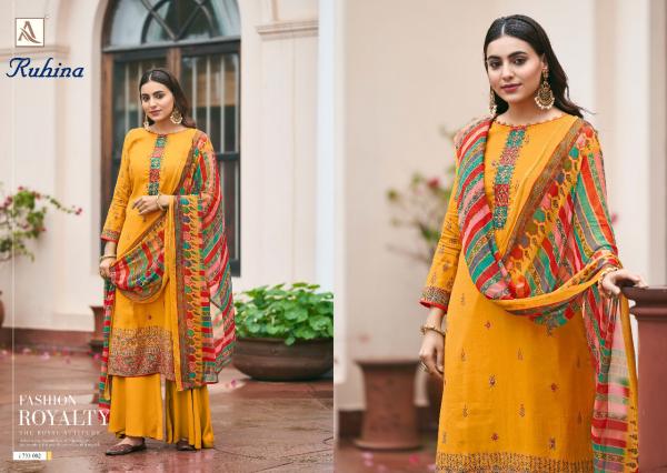 Alok Ruhina Beautiful Ethnic Wear Embroidery Dress Materials 